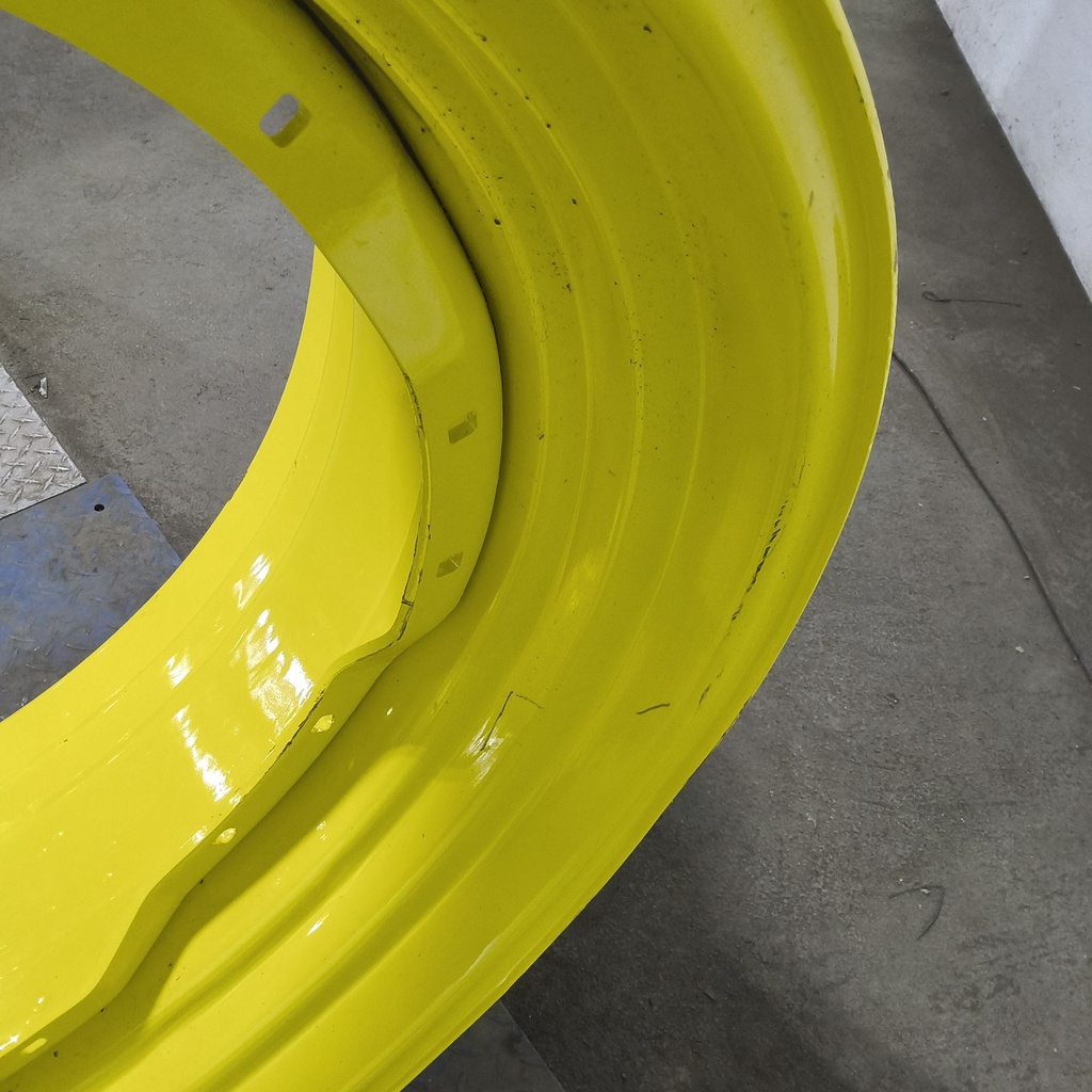 18"W x 38"D, John Deere Yellow 8-Hole Waffle Wheel (Groups of 3 bolts)