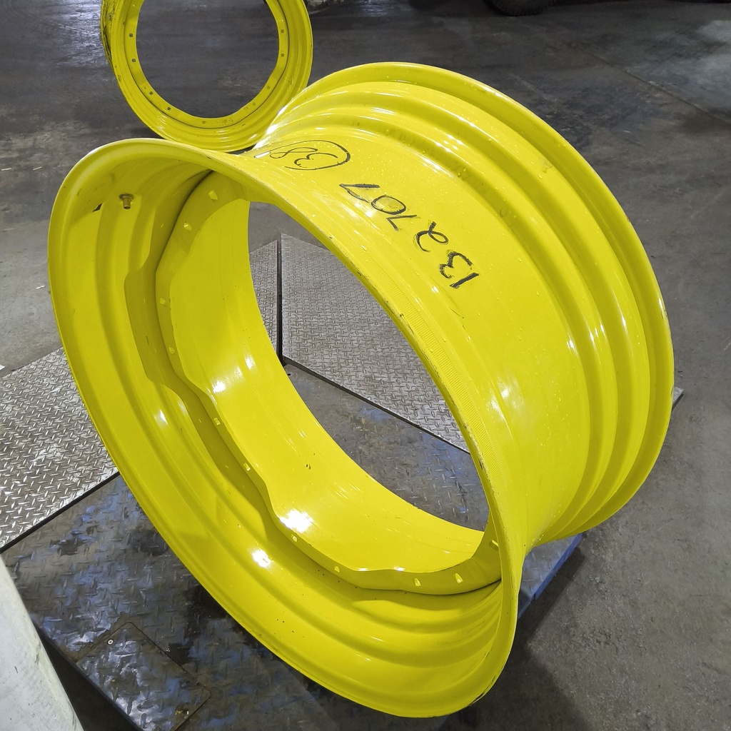 18"W x 38"D, John Deere Yellow 8-Hole Waffle Wheel (Groups of 3 bolts)