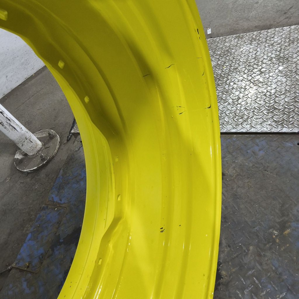 18"W x 38"D, John Deere Yellow 8-Hole Waffle Wheel (Groups of 3 bolts)