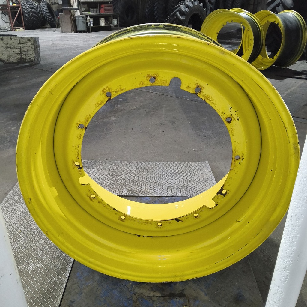 25"W x 46"D, John Deere Yellow 12-Hole Stub Disc Sprayer , -5.38" Offset