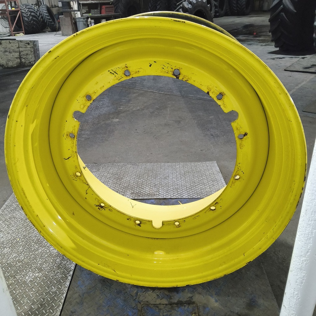 25"W x 46"D, John Deere Yellow 12-Hole Stub Disc Sprayer , -5.38" Offset