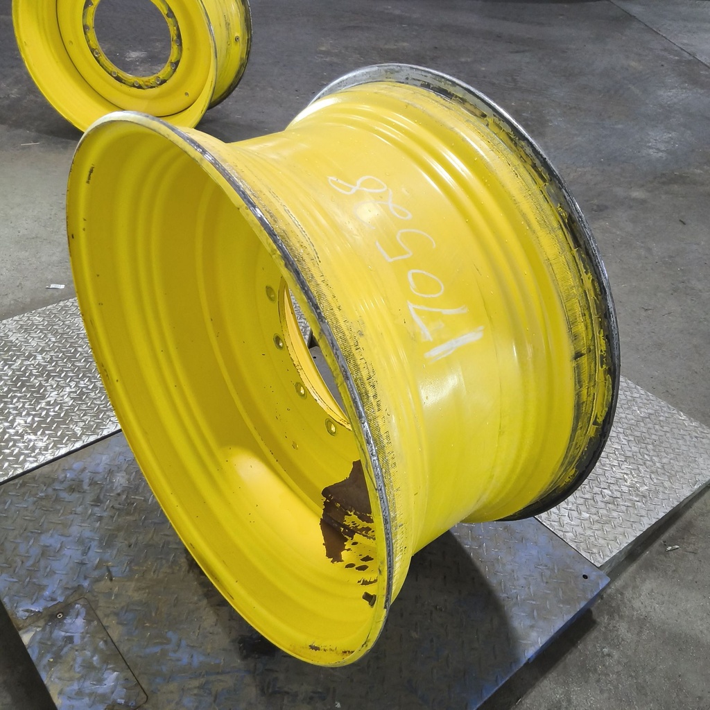 18"W x 34"D, John Deere Yellow 12-Hole Formed Plate , -2.88" Offset