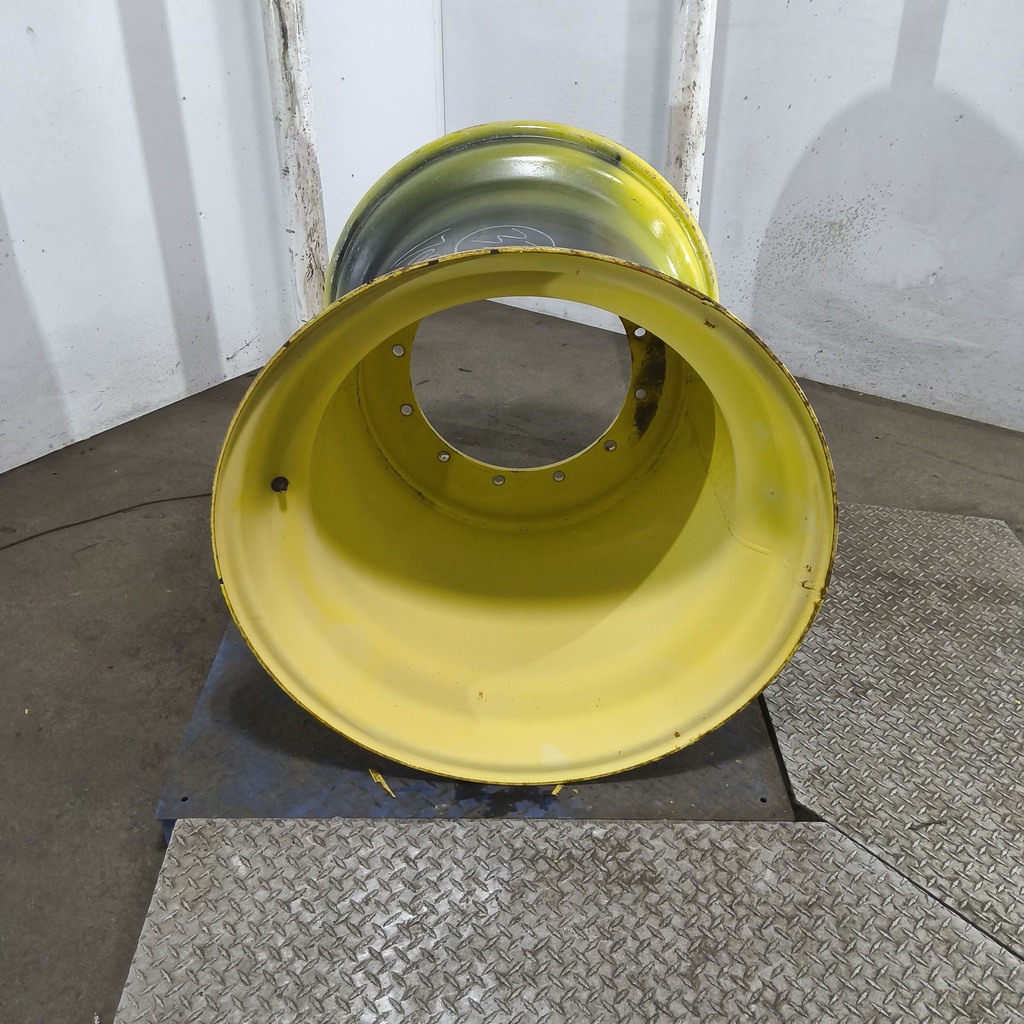 36"W x 32"D, John Deere Yellow 12-Hole Formed Plate , -9.62" Offset