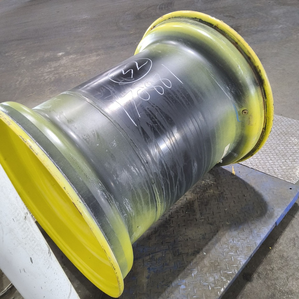 36"W x 32"D, John Deere Yellow 12-Hole Formed Plate , -9.62" Offset