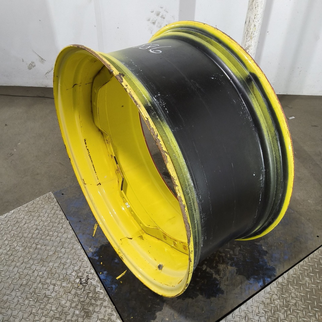 15"W x 34"D, John Deere Yellow 12-Hole Waffle Wheel (Groups of 3 bolts)