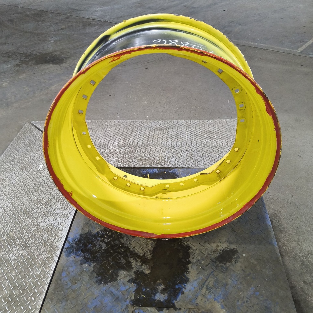 15"W x 34"D, John Deere Yellow 12-Hole Waffle Wheel (Groups of 3 bolts)