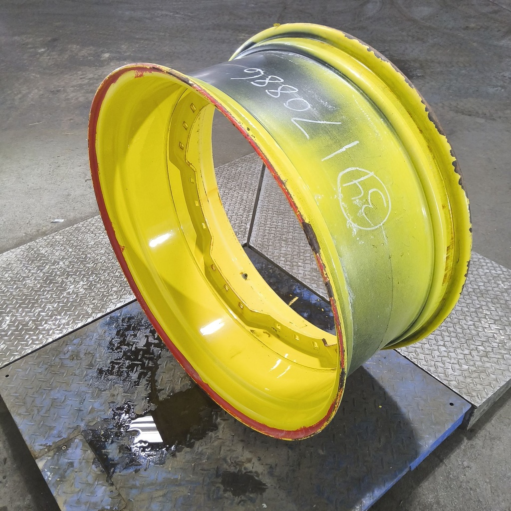 15"W x 34"D, John Deere Yellow 12-Hole Waffle Wheel (Groups of 3 bolts)
