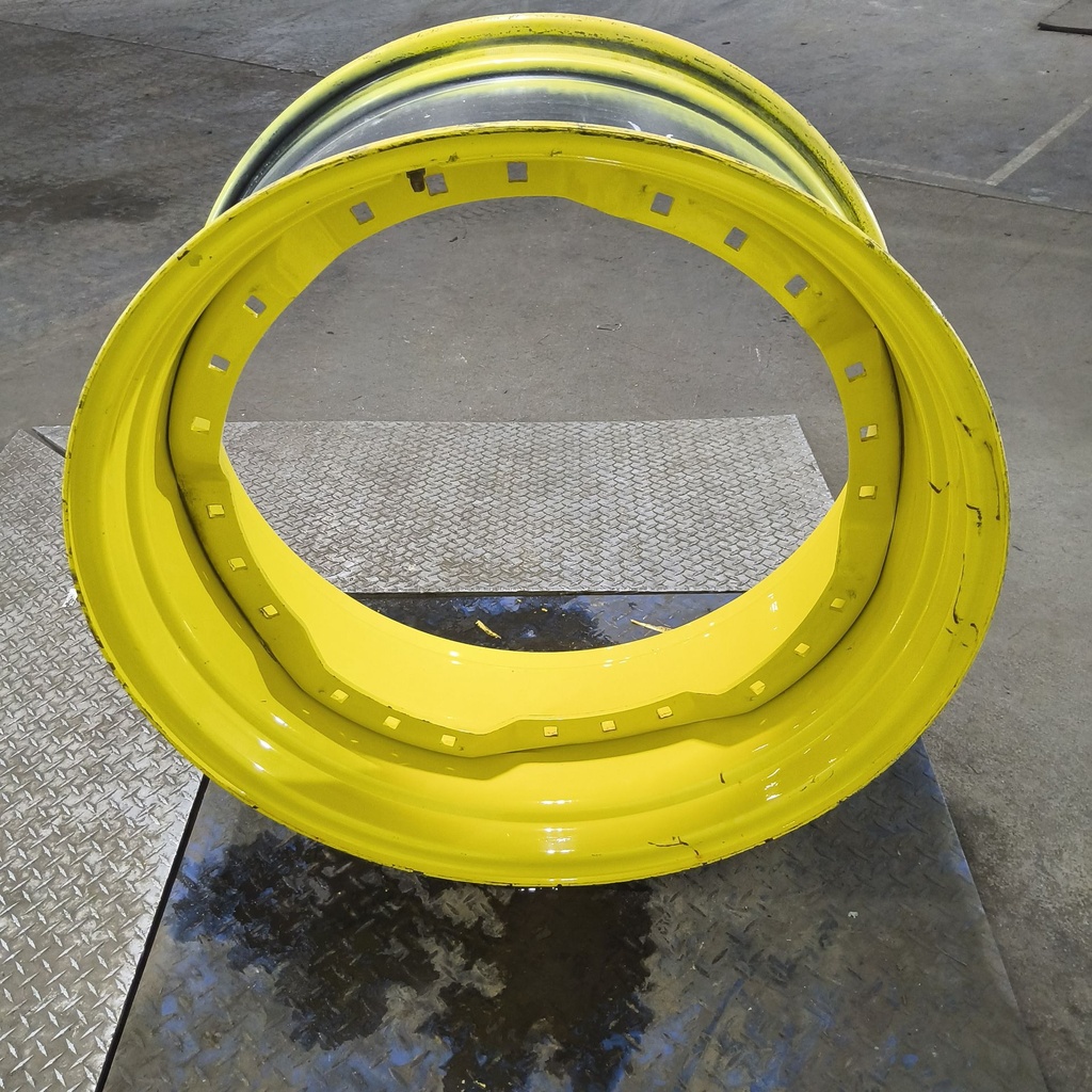 15"W x 34"D, John Deere Yellow 12-Hole Waffle Wheel (Groups of 3 bolts)