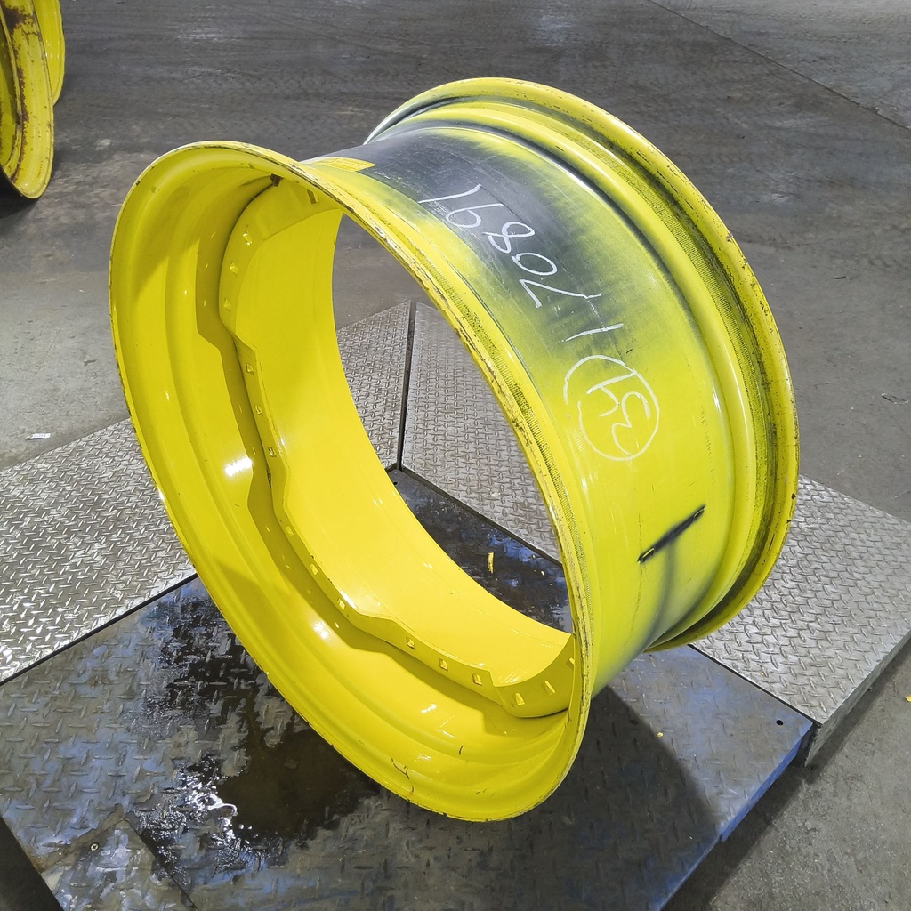 15"W x 34"D, John Deere Yellow 12-Hole Waffle Wheel (Groups of 3 bolts)