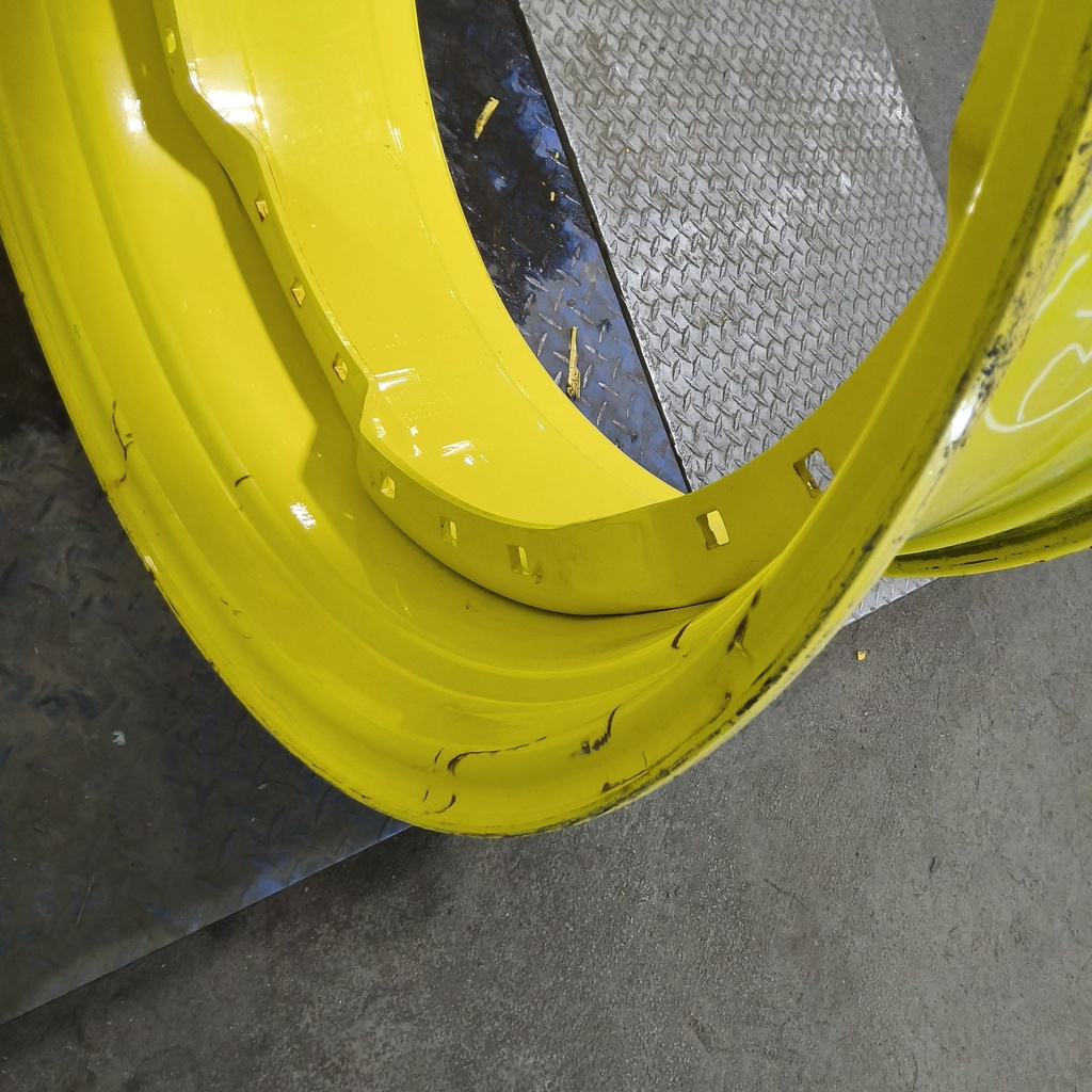 15"W x 34"D, John Deere Yellow 12-Hole Waffle Wheel (Groups of 3 bolts)