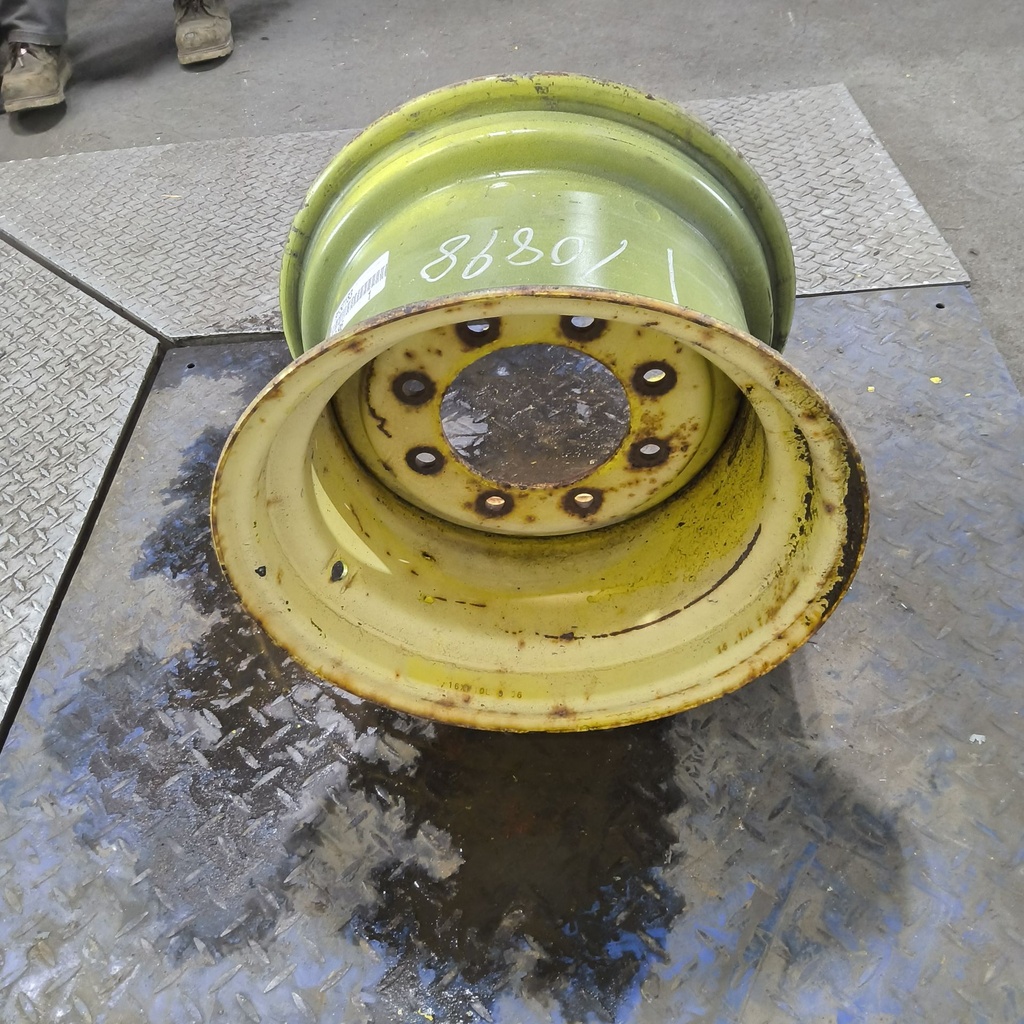 10"W x 16"D, John Deere Yellow 8-Hole Implement , -0.38" Offset