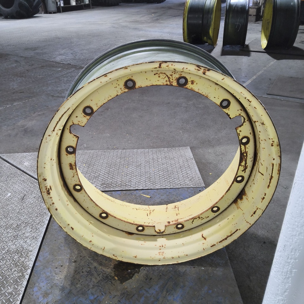 16"W x 38"D, John Deere Yellow 12-Hole Stub Disc , -3.38" Offset