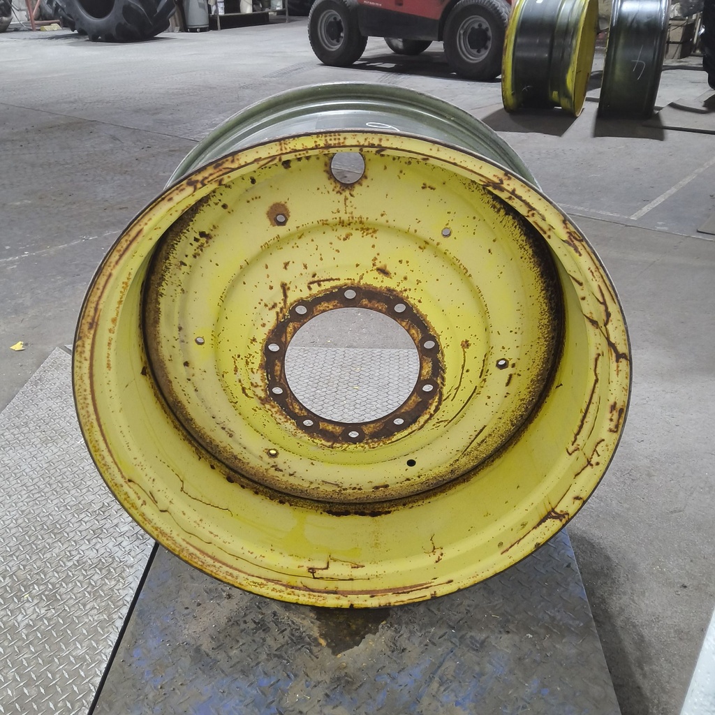 18"W x 38"D, John Deere Yellow 10-Hole Formed Plate , -3.25" Offset