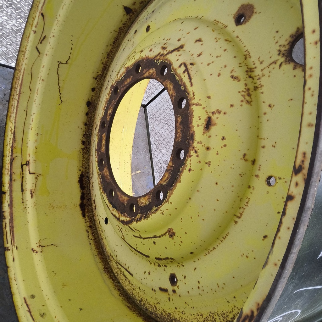 18"W x 38"D, John Deere Yellow 10-Hole Formed Plate , -3.25" Offset