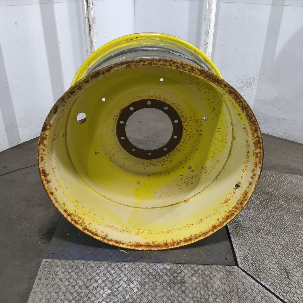 23"W x 38"D, John Deere Yellow 10-Hole Formed Plate , -5.88" Offset