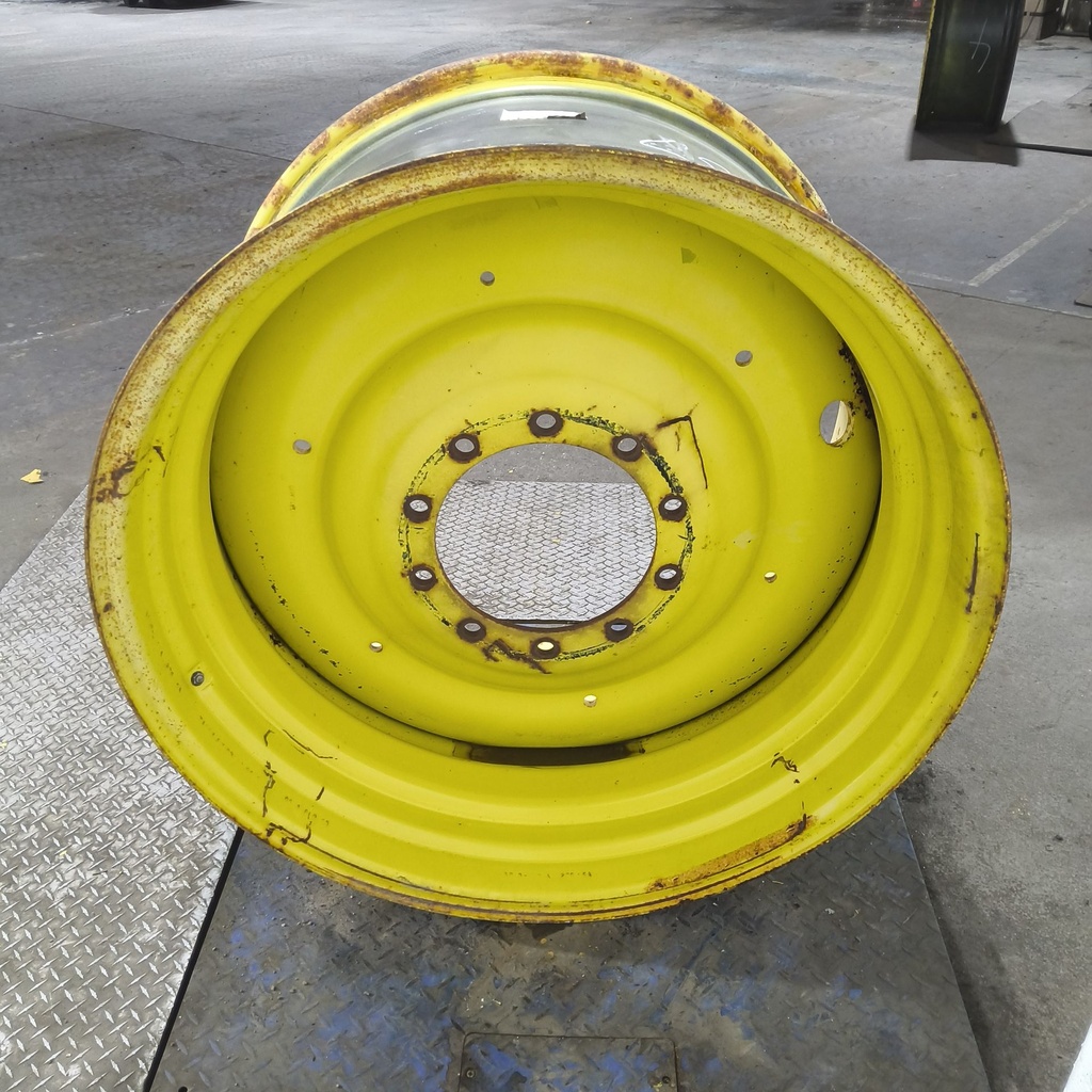 23"W x 38"D, John Deere Yellow 10-Hole Formed Plate , -5.88" Offset