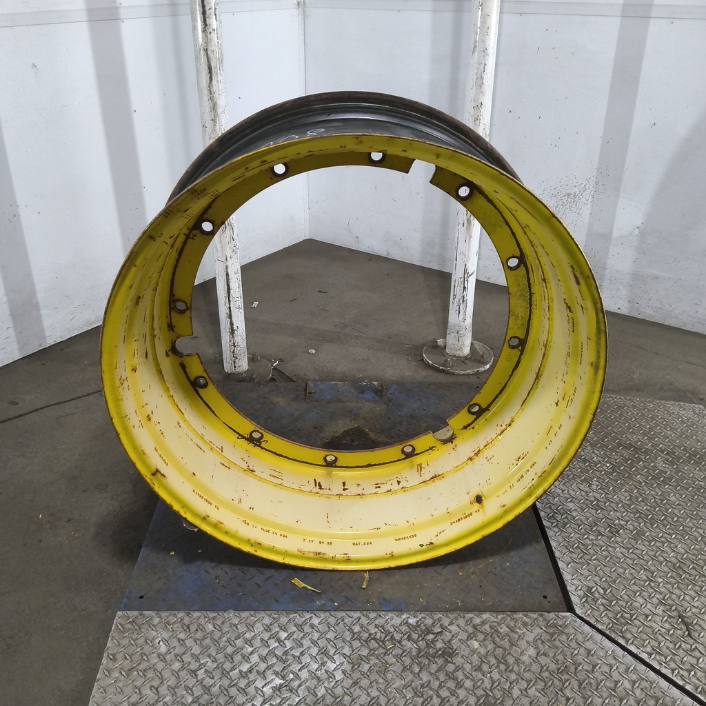 16"W x 38"D, John Deere Yellow 12-Hole Stub Disc , -3.38" Offset