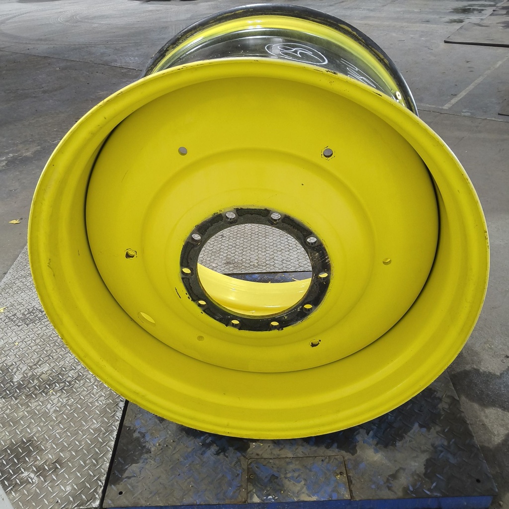 27"W x 38"D, John Deere Yellow 10-Hole Formed Plate , -11.38" Offset