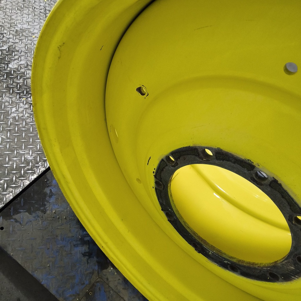 27"W x 38"D, John Deere Yellow 10-Hole Formed Plate , -11.38" Offset