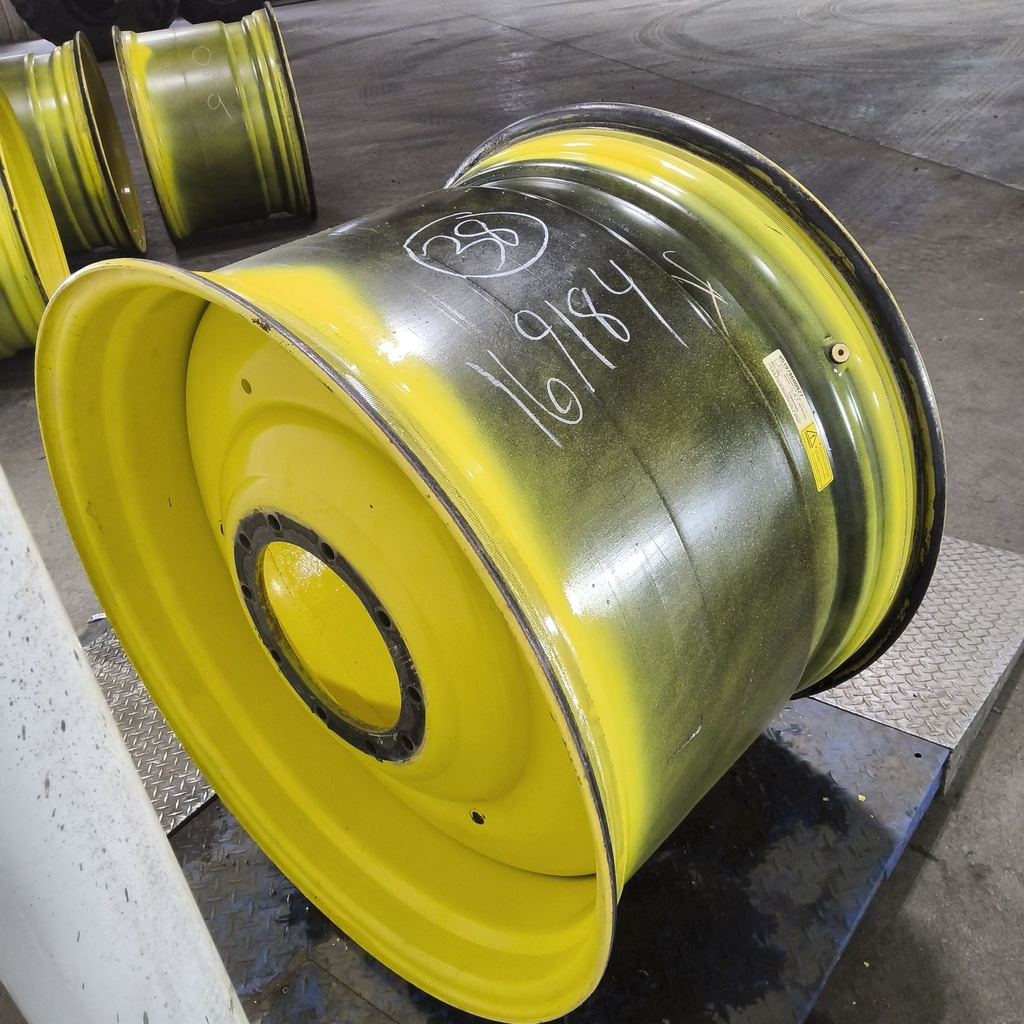 27"W x 38"D, John Deere Yellow 10-Hole Formed Plate , -11.38" Offset