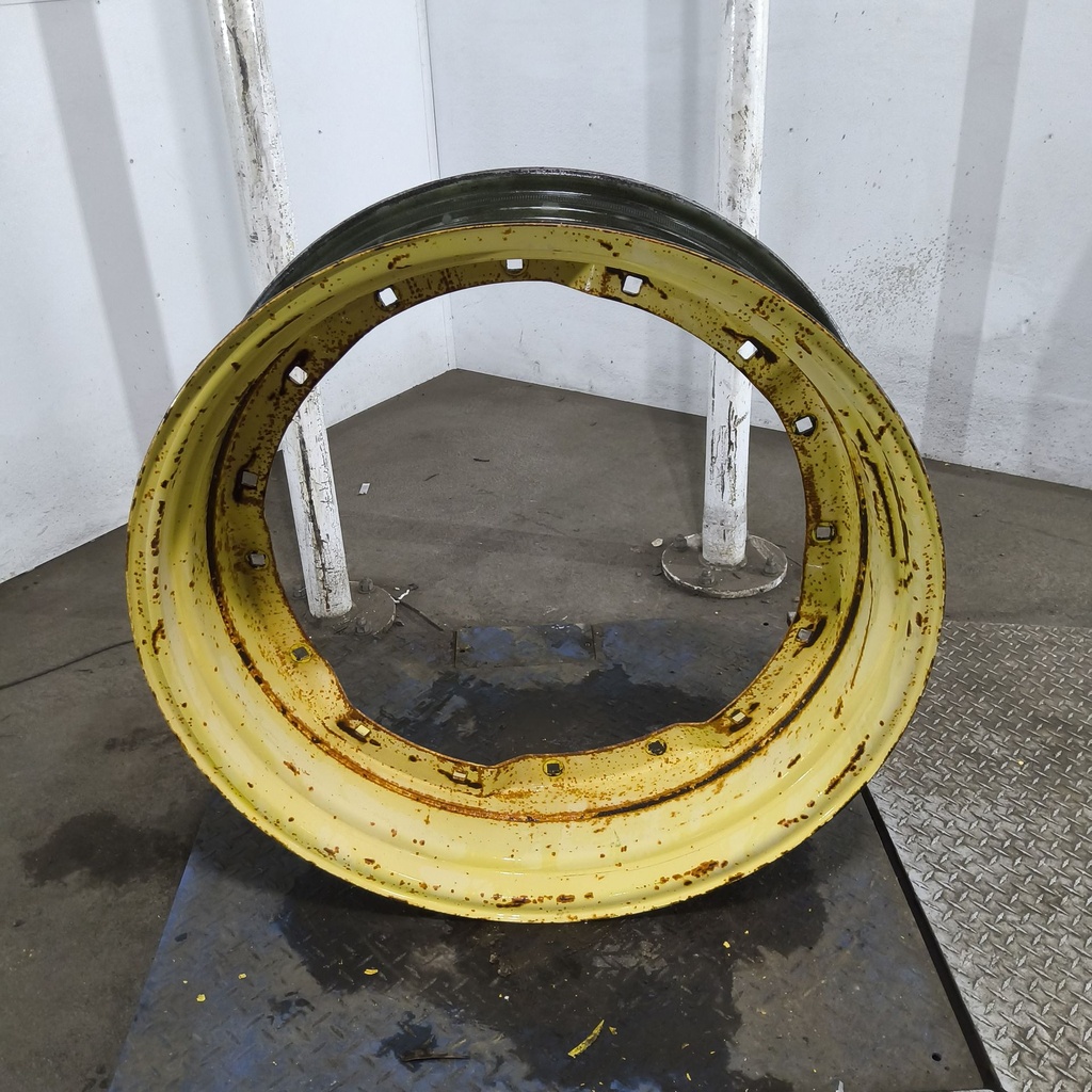10"W x 34"D, John Deere Yellow 8-Hole Waffle Wheel (Groups of 2 Bolts)