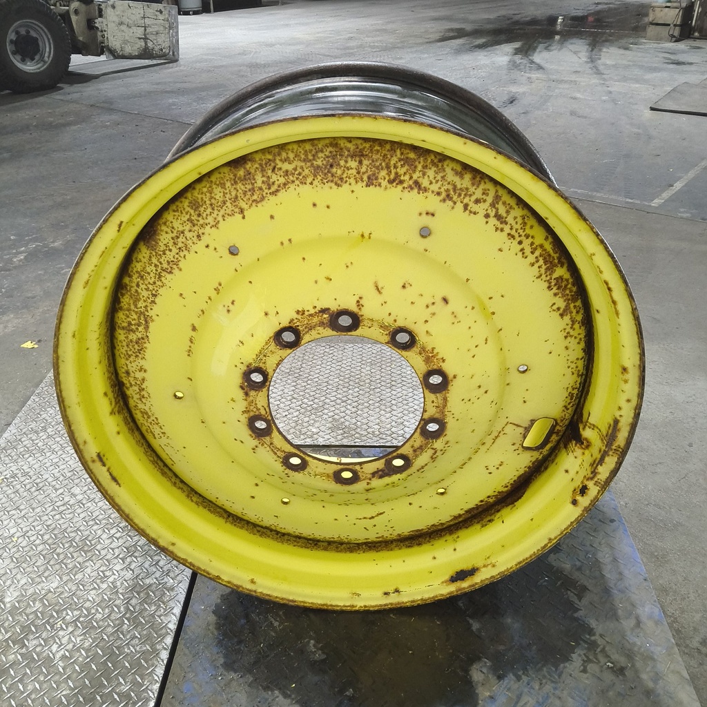 18"W x 38"D, John Deere Yellow 10-Hole Formed Plate , -9" Offset