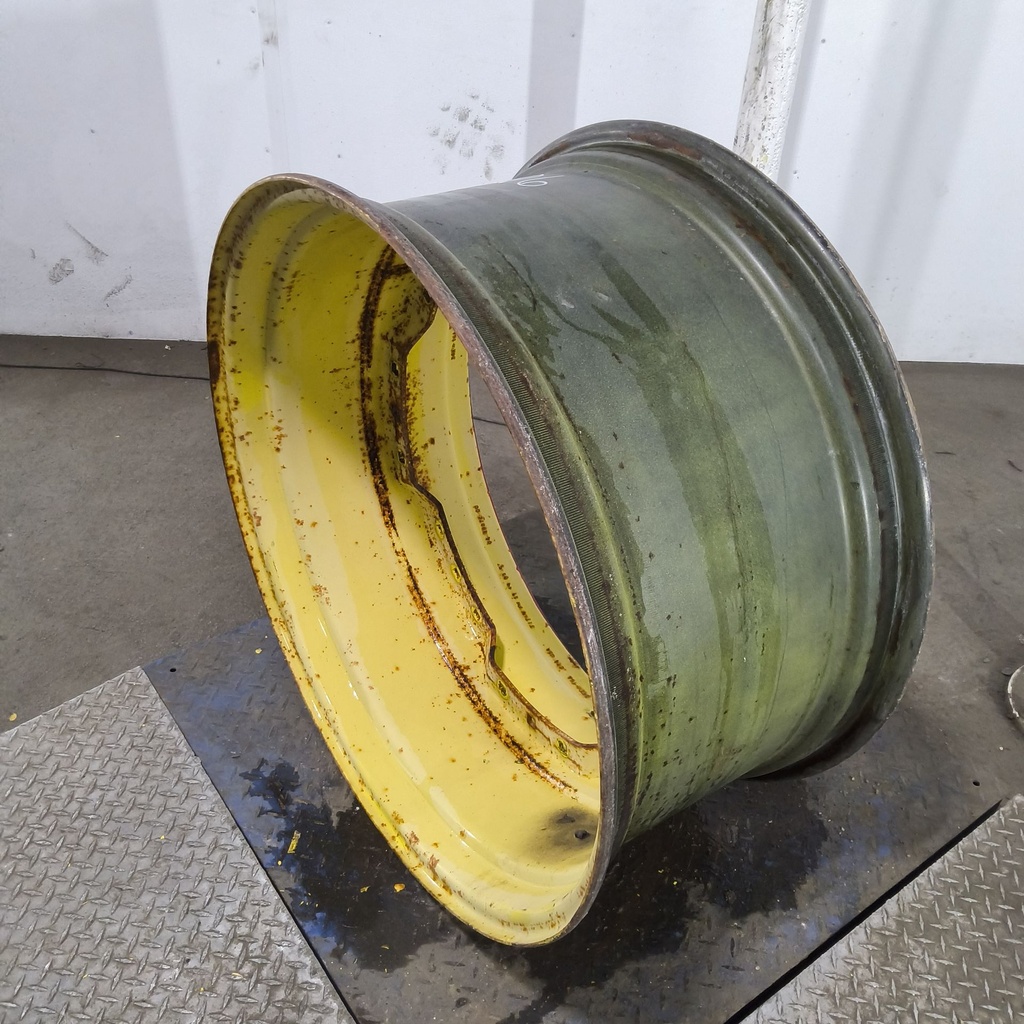 16"W x 34"D, John Deere Yellow 12-Hole Waffle Wheel (Groups of 3 bolts)