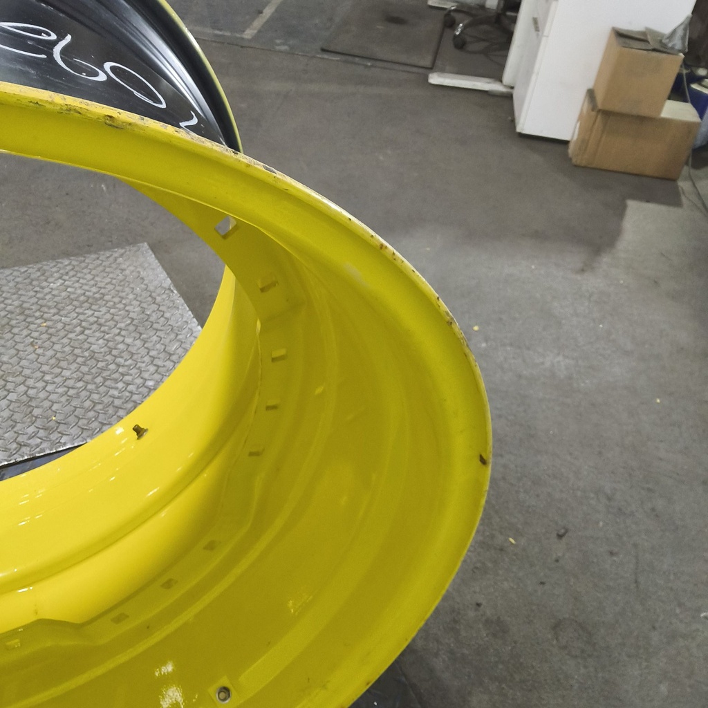 23"W x 34"D, John Deere Yellow 12-Hole Waffle Wheel (Groups of 3 bolts)