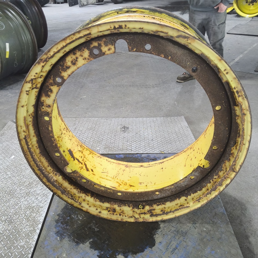 18"W x 38"D, John Deere Yellow 12-Hole Stub Disc , -6.12" Offset