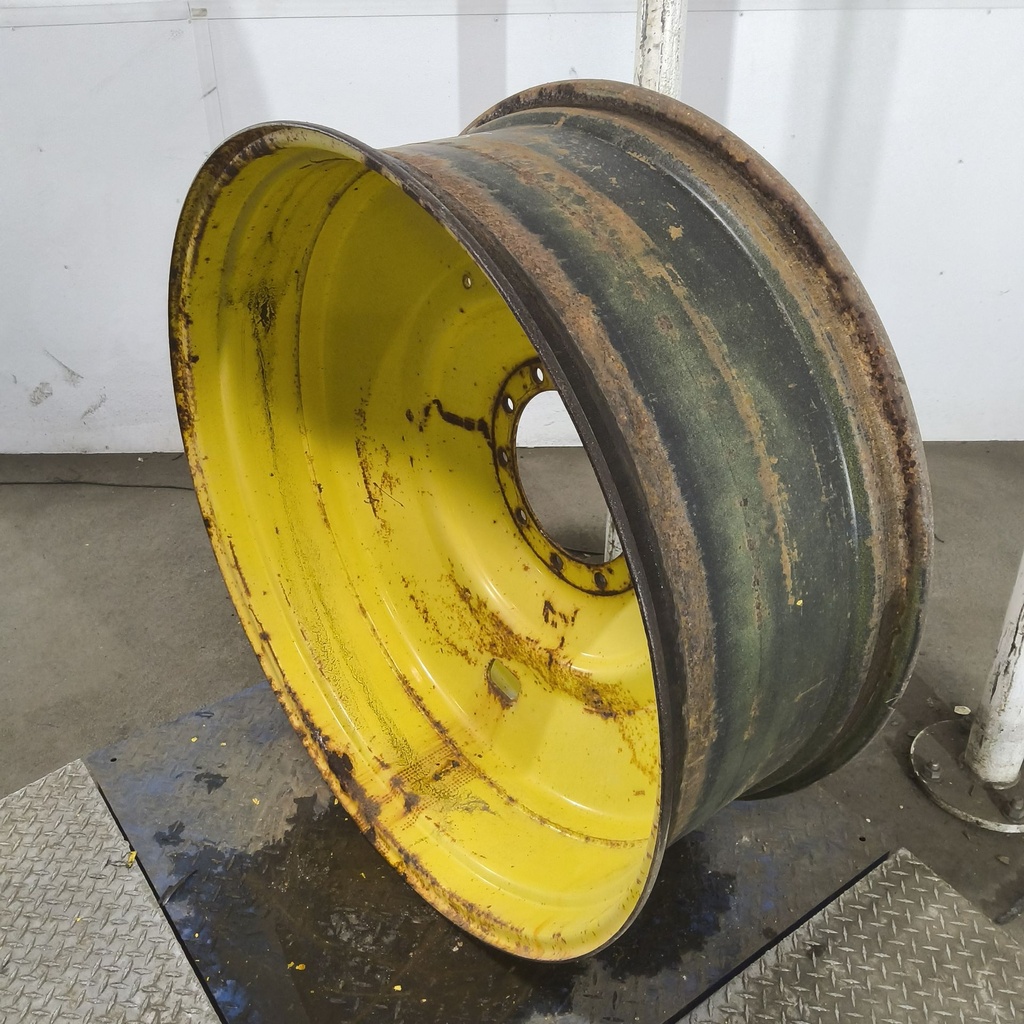16"W x 42"D, John Deere Yellow 10-Hole Formed Plate , -6.88" Offset