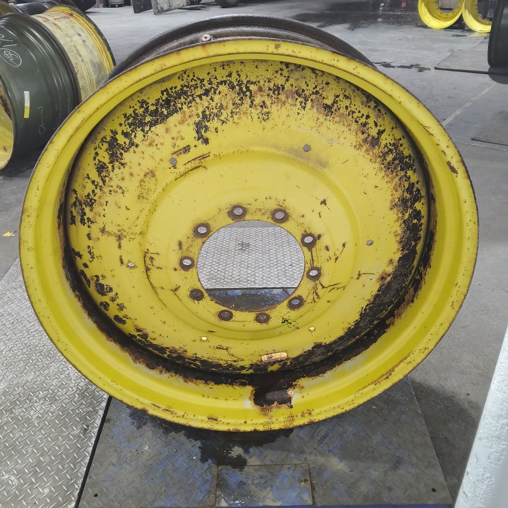 16"W x 42"D, John Deere Yellow 10-Hole Formed Plate , -6.88" Offset