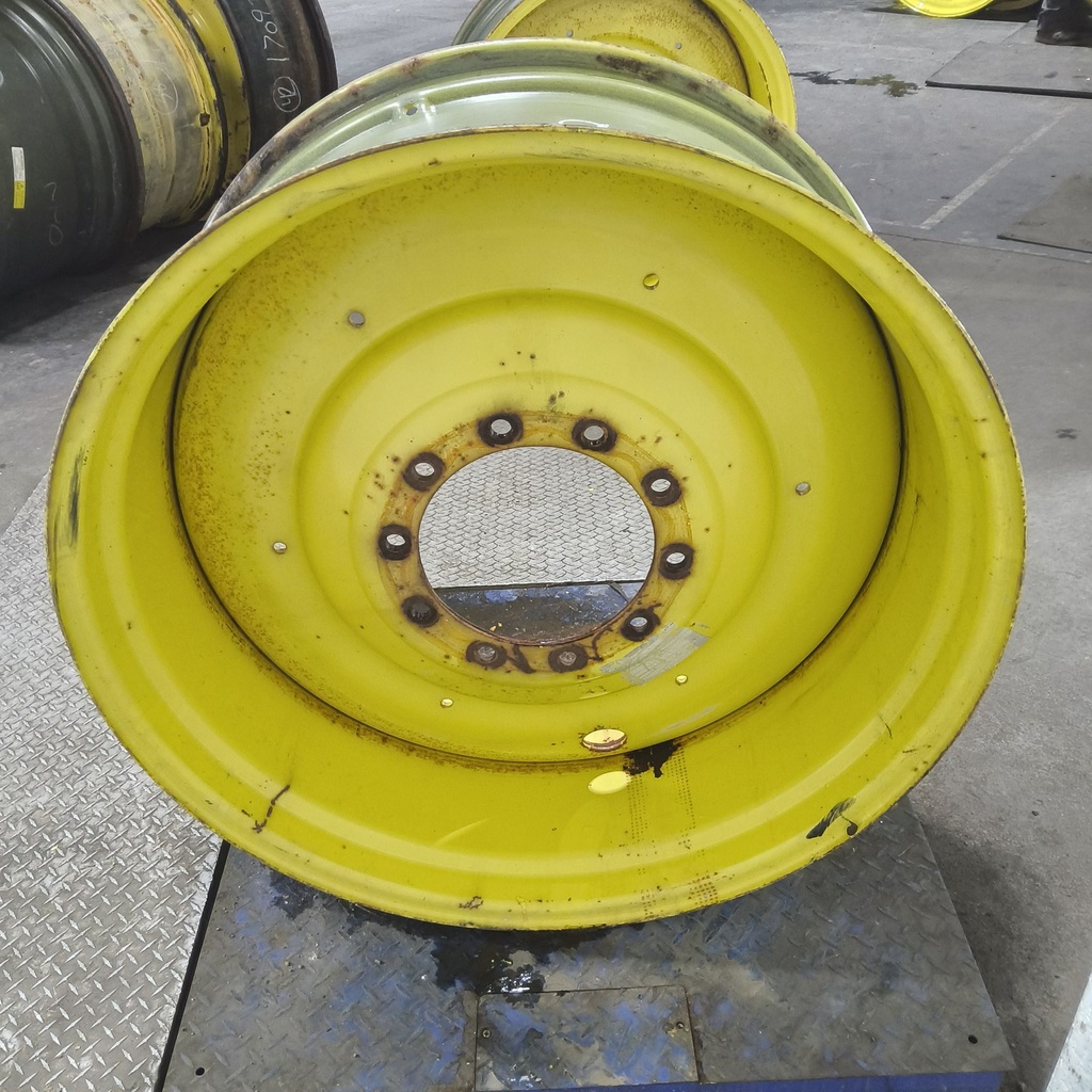 16"W x 38"D, John Deere Yellow 10-Hole Formed Plate , 8.38" Offset