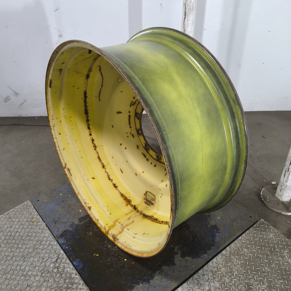 16"W x 38"D, John Deere Yellow 10-Hole Formed Plate , -6.88" Offset