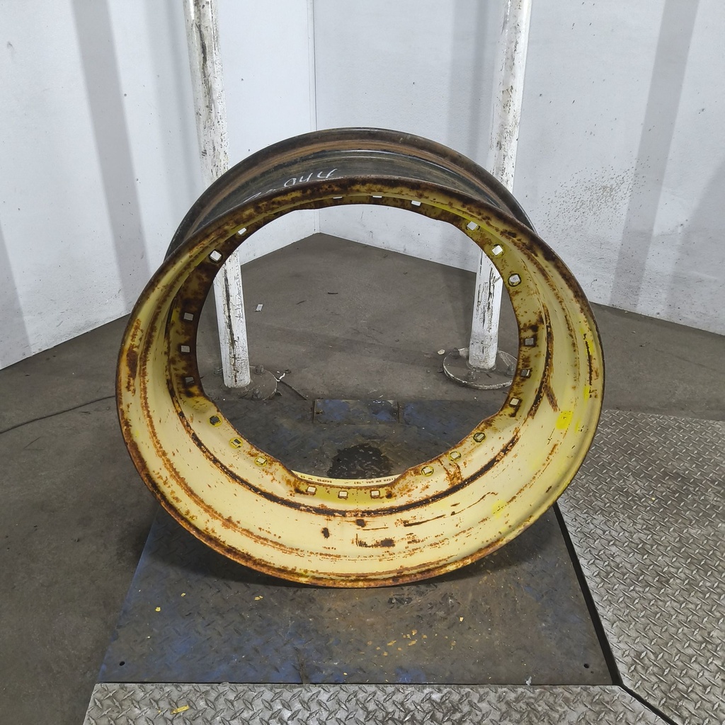 13"W x 34"D, John Deere Yellow 12-Hole Waffle Wheel (Groups of 3 bolts)