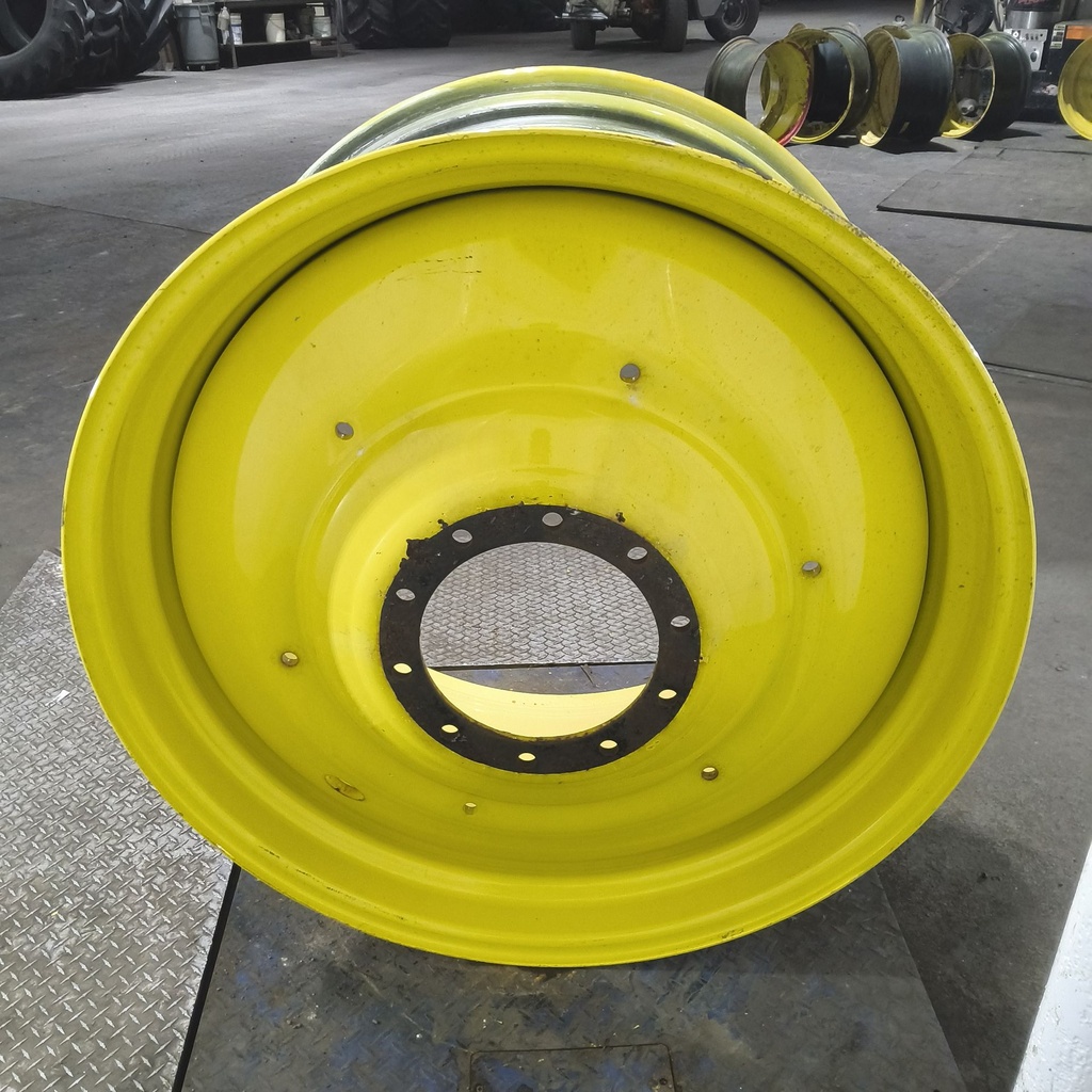23"W x 42"D, John Deere Yellow 10-Hole Formed Plate , -13.88" Offset