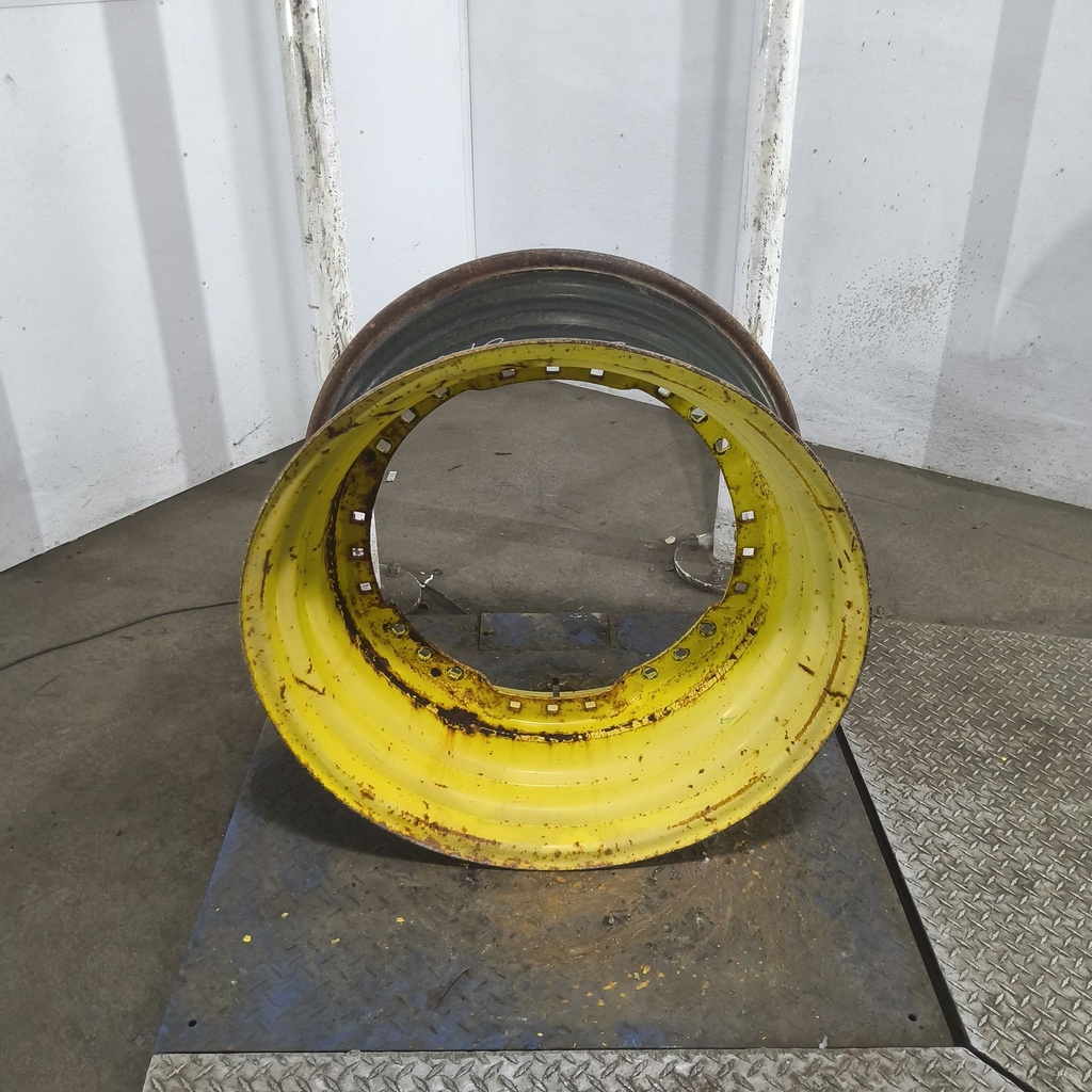 15"W x 30"D, John Deere Yellow 12-Hole Waffle Wheel (Groups of 3 bolts)