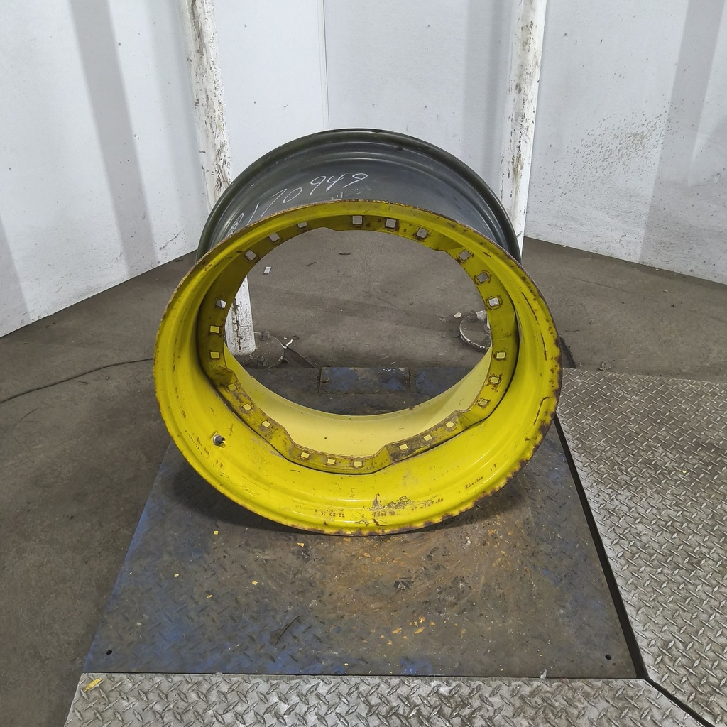15"W x 28"D, John Deere Yellow 12-Hole Waffle Wheel (Groups of 3 bolts)