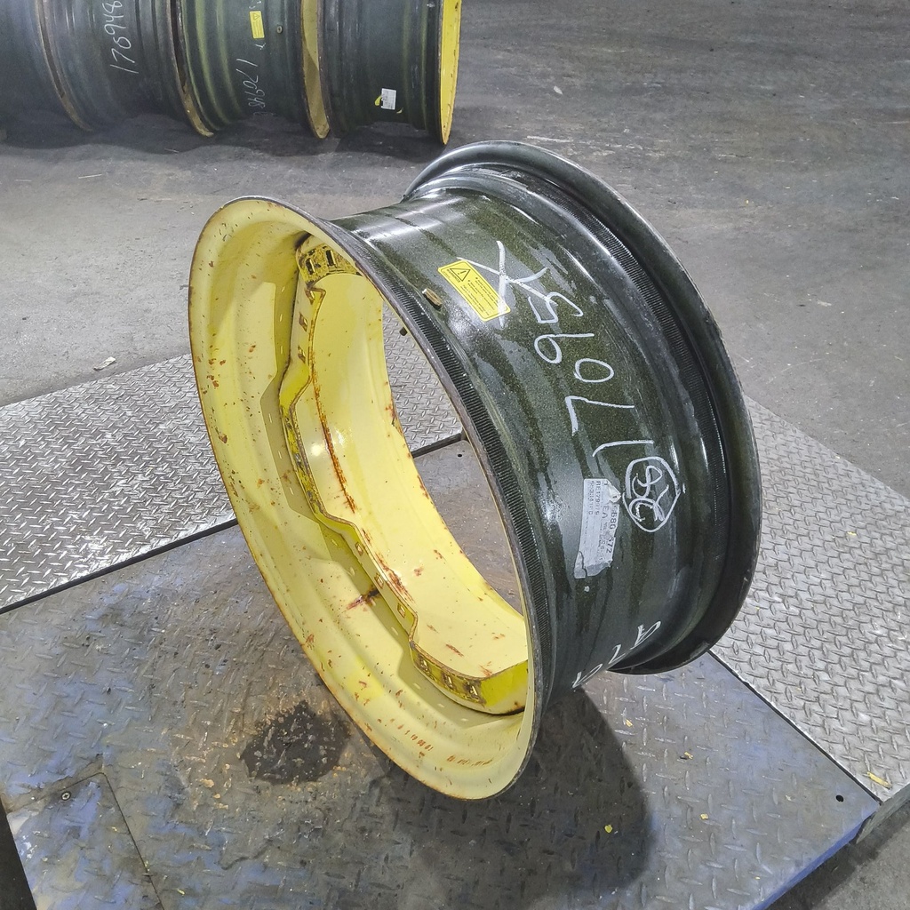 12"W x 28"D, John Deere Yellow 12-Hole Waffle Wheel (Groups of 3 bolts)