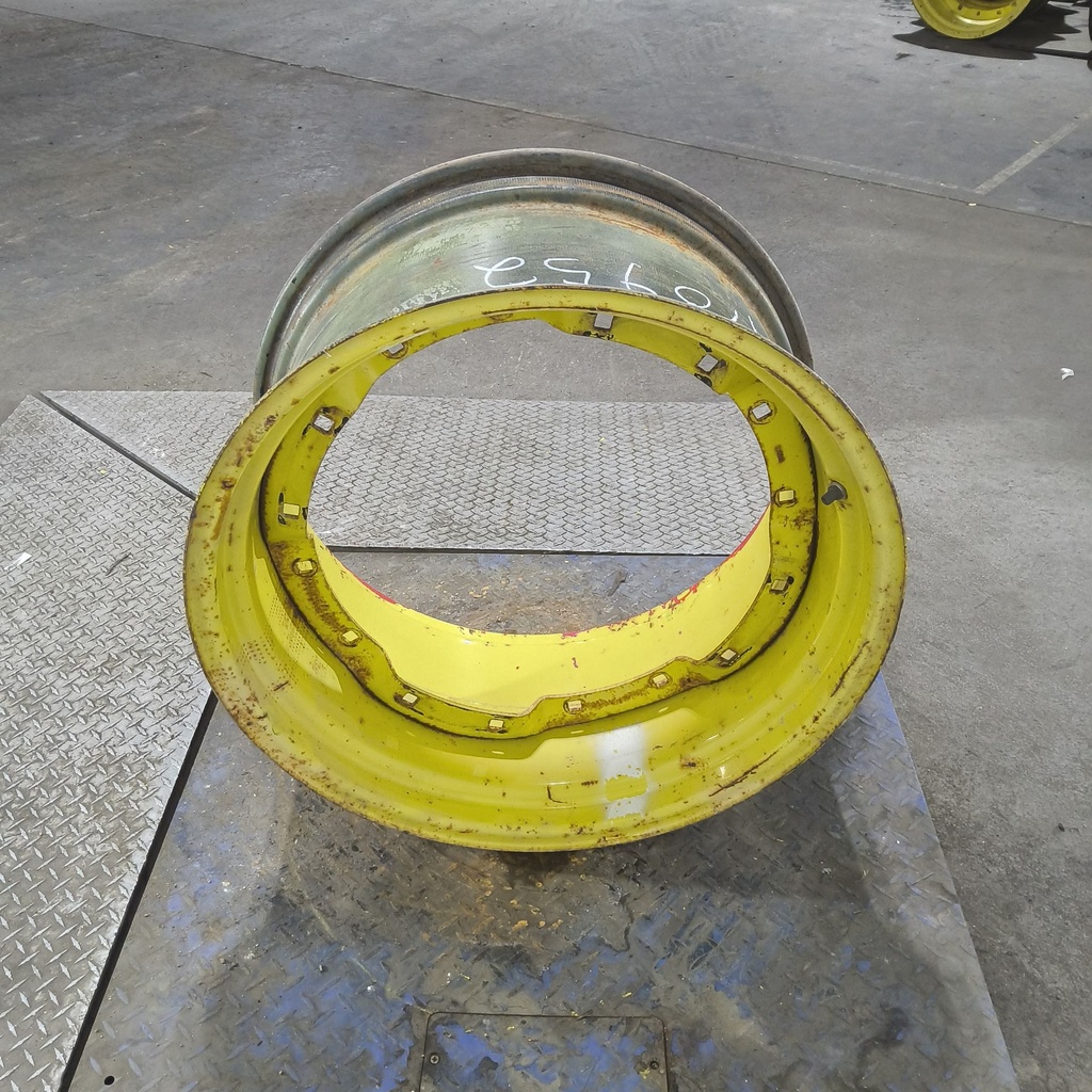 15"W x 28"D, John Deere Yellow 8-Hole Waffle Wheel (Groups of 2 Bolts)