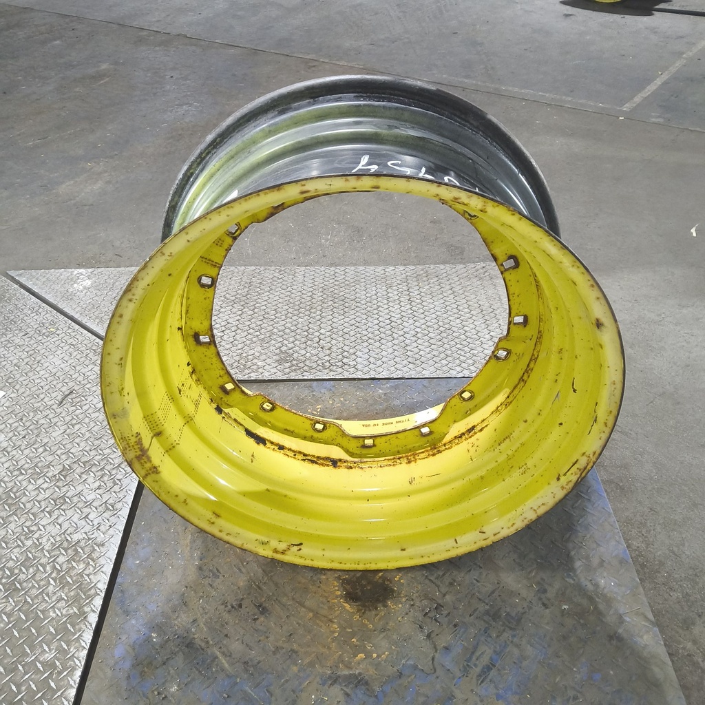 15"W x 30"D, John Deere Yellow 12-Hole Waffle Wheel (Groups of 2 Bolts)