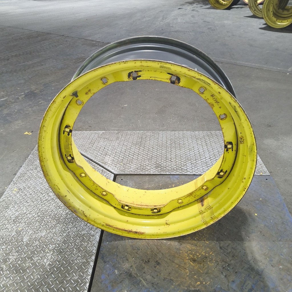 13"W x 34"D, John Deere Yellow 12-Hole Waffle Wheel (Groups of 2 Bolts)