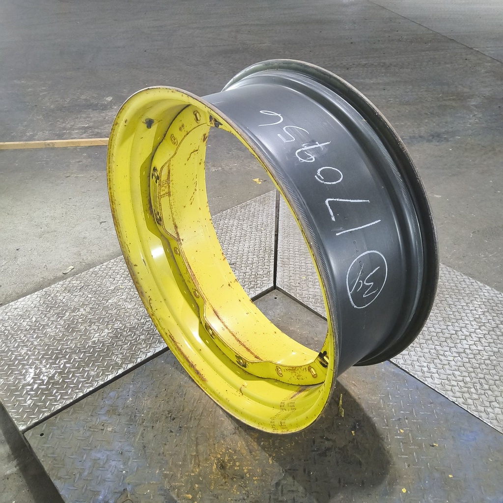 13"W x 34"D, John Deere Yellow 12-Hole Waffle Wheel (Groups of 2 Bolts)