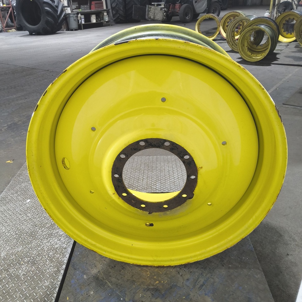 23"W x 42"D, John Deere Yellow 10-Hole Formed Plate , -13.75" Offset