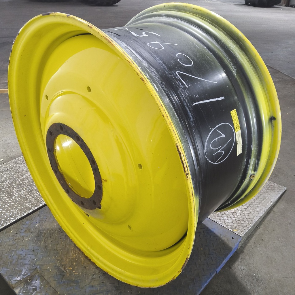 23"W x 42"D, John Deere Yellow 10-Hole Formed Plate , -13.75" Offset