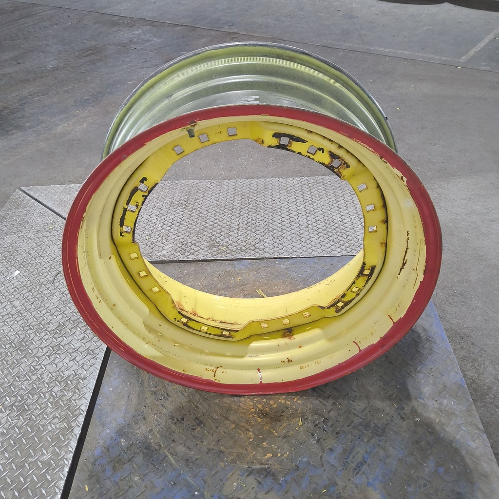 13"W x 30"D, John Deere Yellow 12-Hole Waffle Wheel (Groups of 3 bolts)