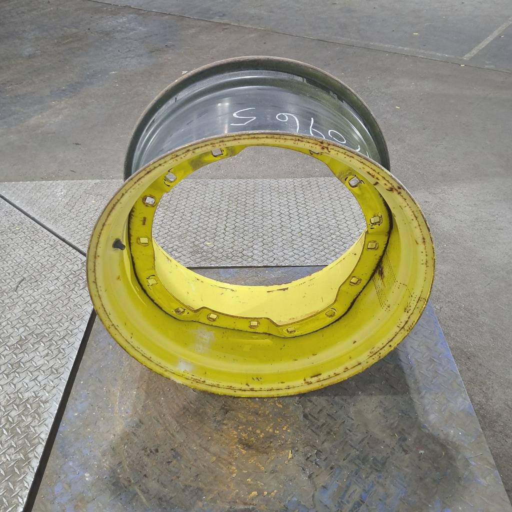 15"W x 26"D, John Deere Yellow 8-Hole Waffle Wheel (Groups of 2 Bolts)