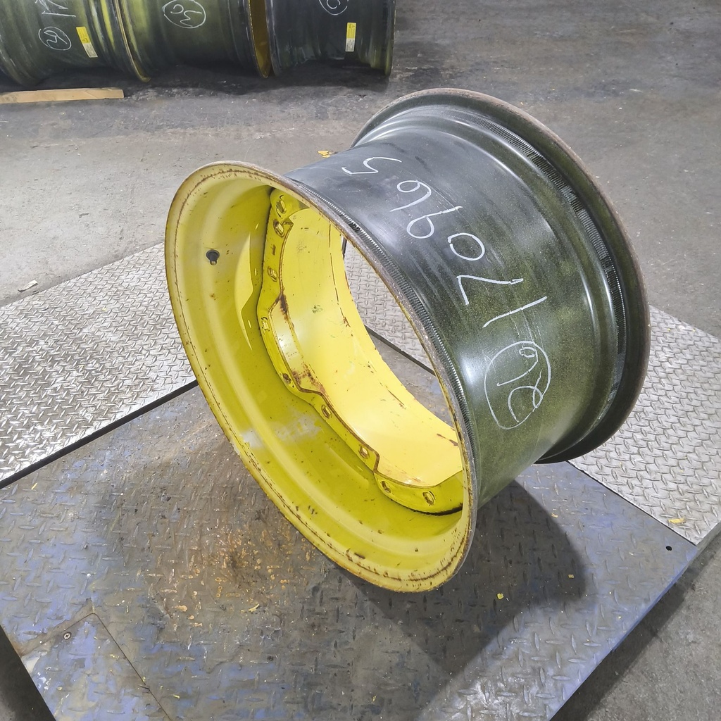 15"W x 26"D, John Deere Yellow 8-Hole Waffle Wheel (Groups of 2 Bolts)