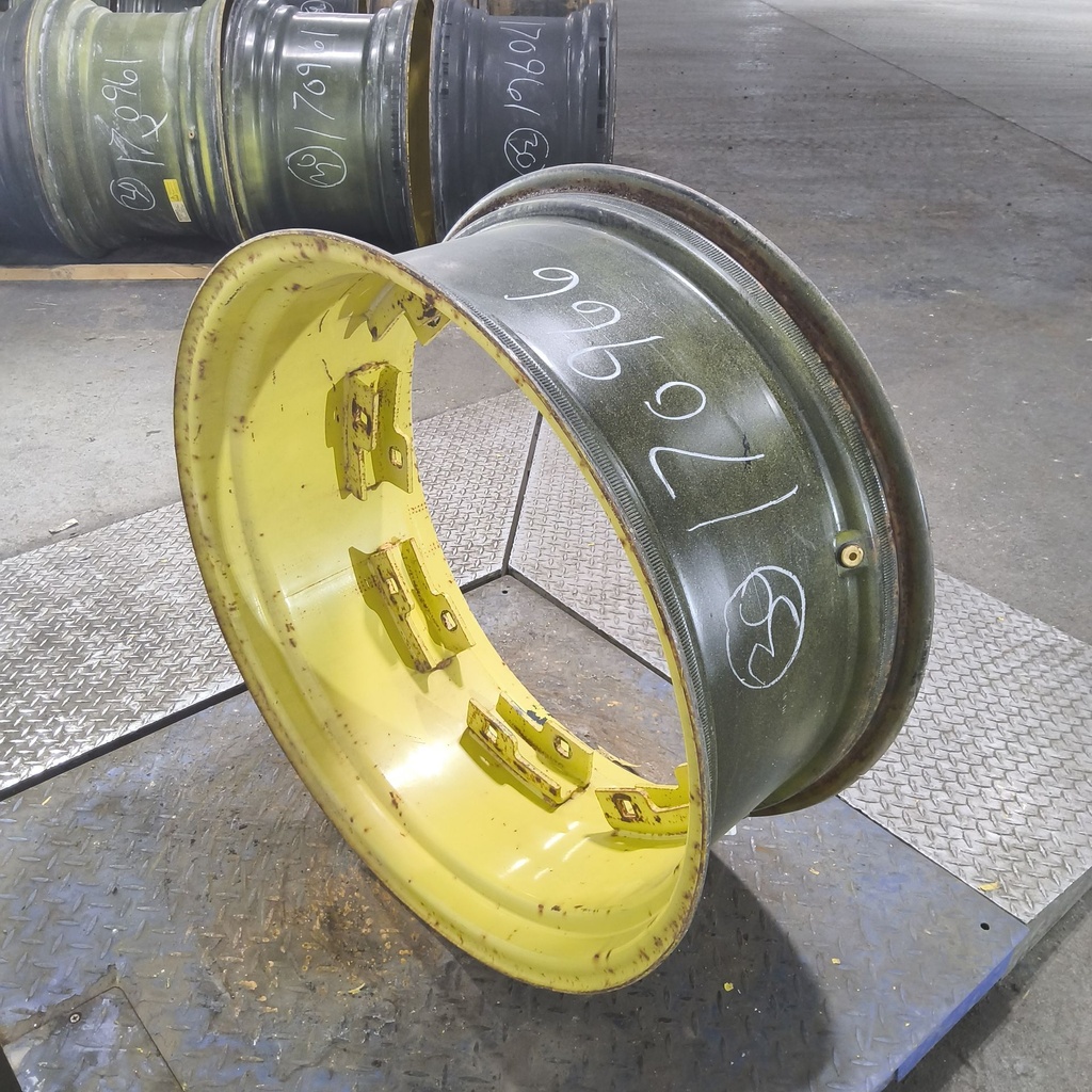 13"W x 30"D, John Deere Yellow 8-Hole Rim with Clamp/Loop Style