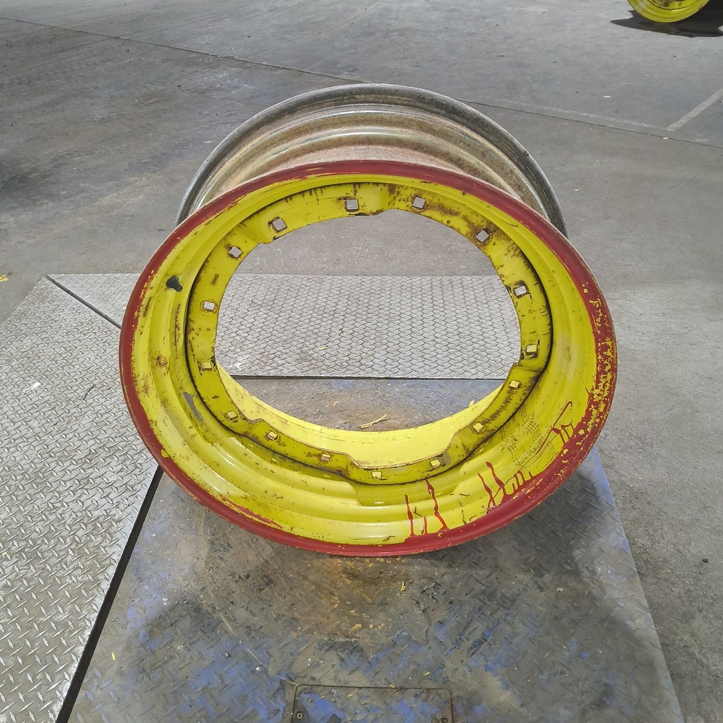 13"W x 30"D, John Deere Yellow 8-Hole Waffle Wheel (Groups of 2 Bolts)