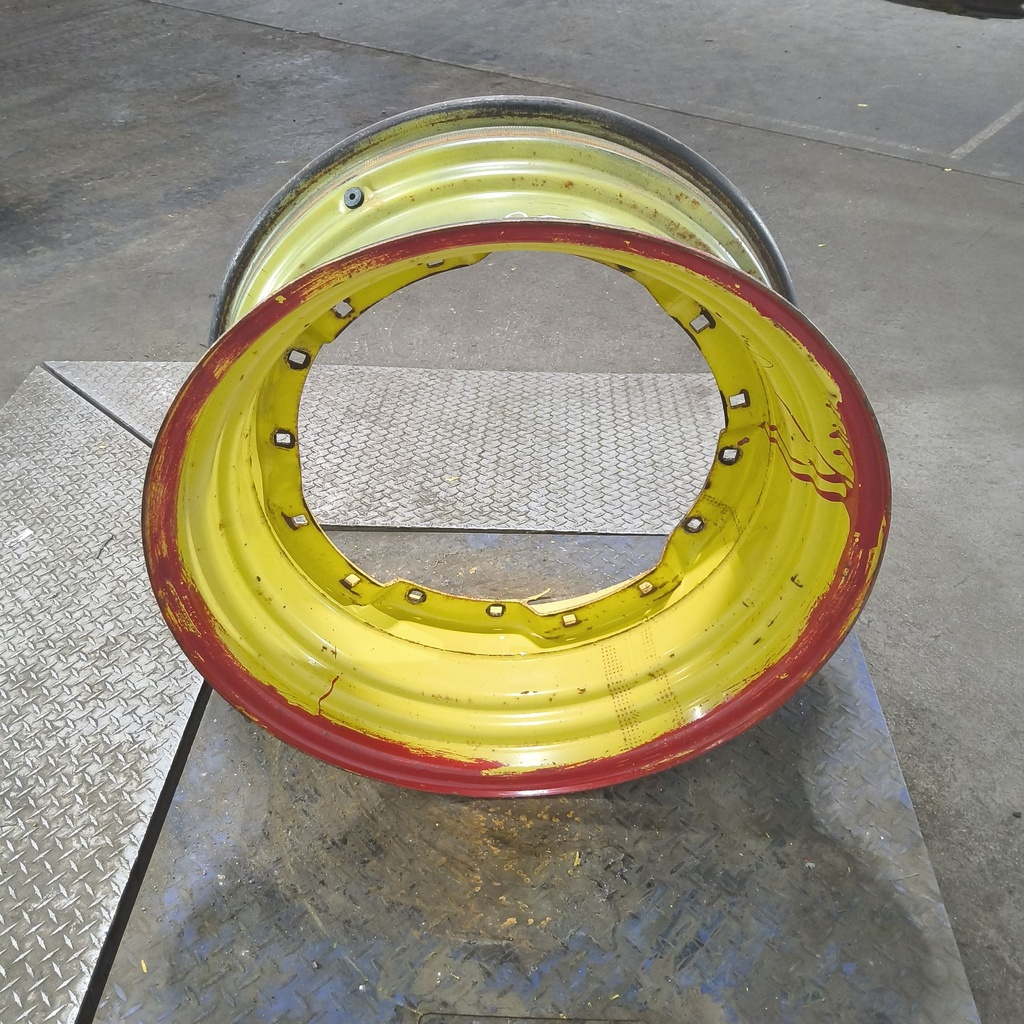13"W x 30"D, John Deere Yellow 8-Hole Waffle Wheel (Groups of 2 Bolts)